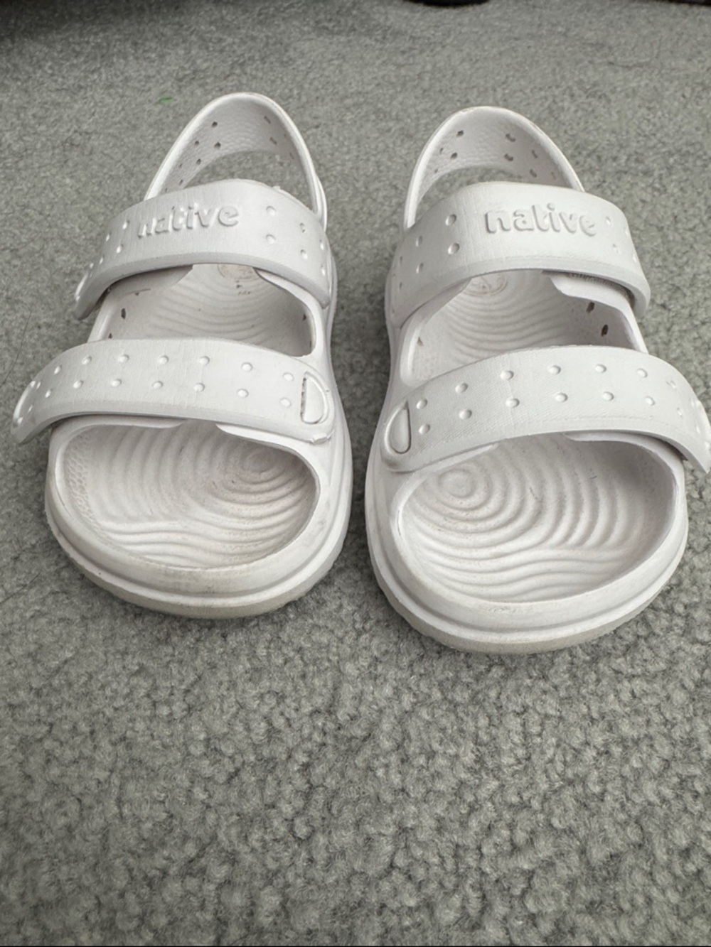 Native White Kids Sandals with Dual Velcro Straps